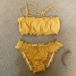 Reformation Mustard Yellow Bikini Set